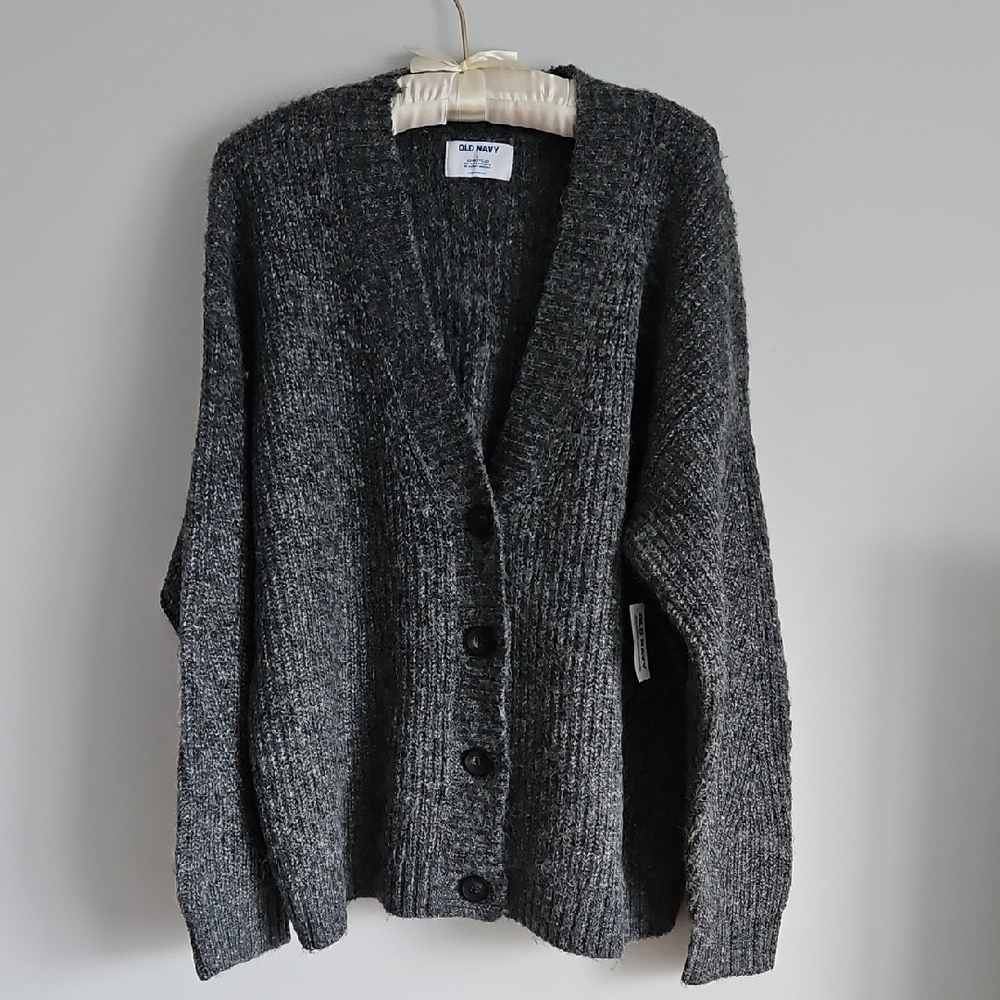 Oversized V-shape Front Opening Cardigan For Women